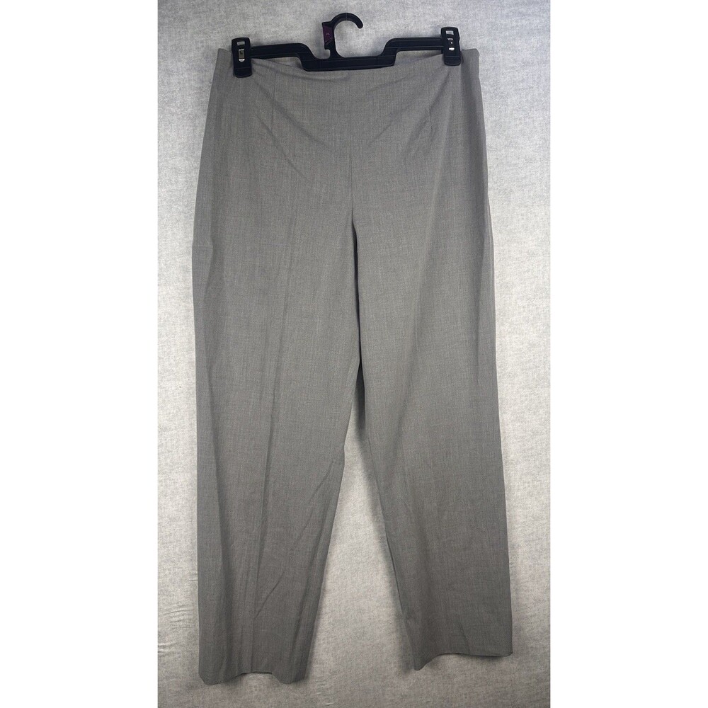 Talbots Stretch Polyester Gray Dress Pants Size 12 Work Attitre Pleated